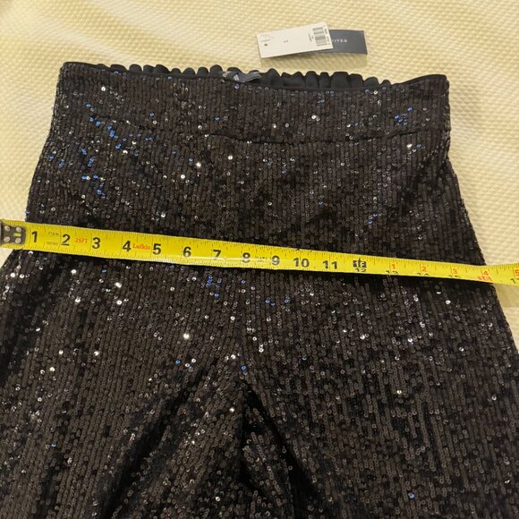 Banana Republic Sequin Black Wide Leg Pants - Picture 8 of 9